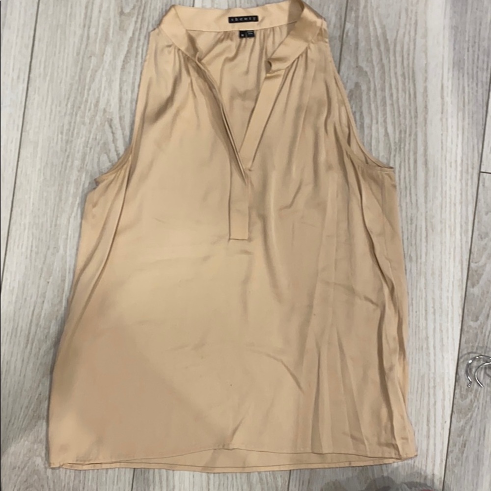 Theory Julissa Silk Top - Blush Pink